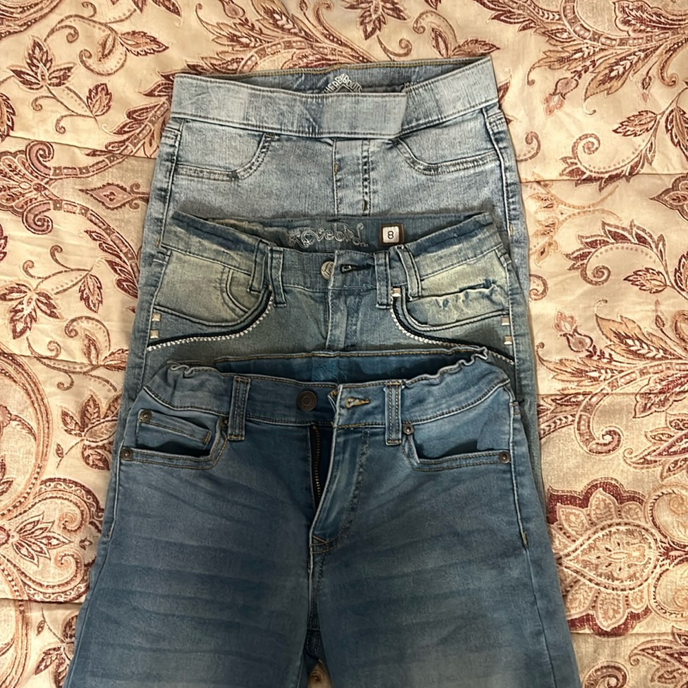 3 Pairs Girl’s Denim Jeans Size 8.